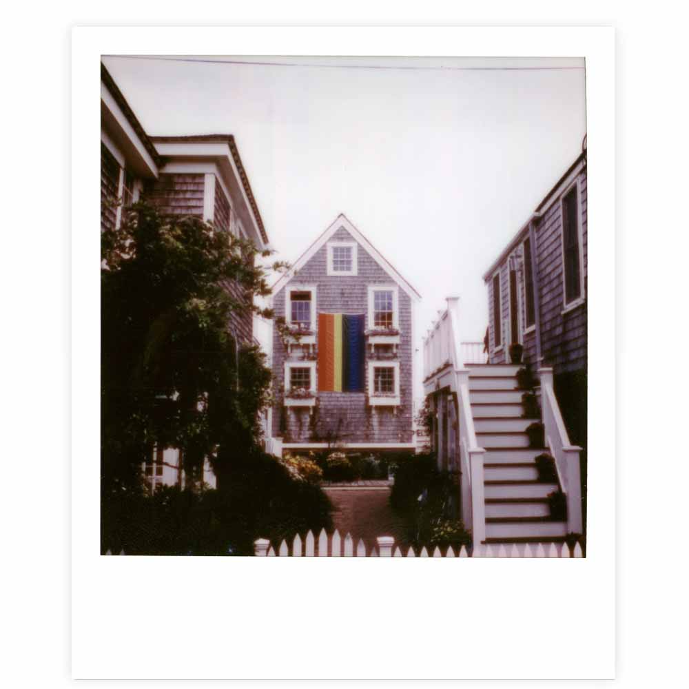 A rainbow flag on display in provincetown photo