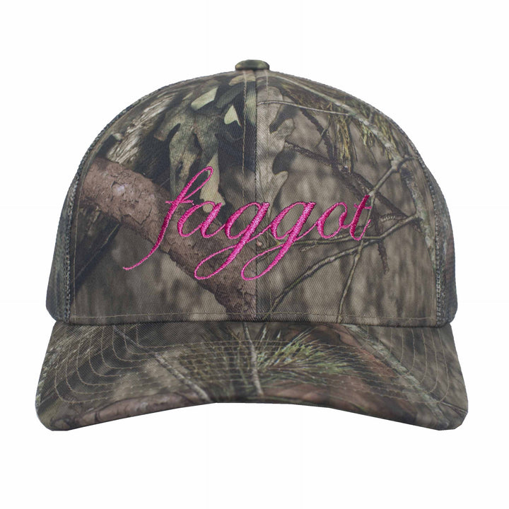 large faggot woodland camo mossy oak snapback trucker mesh hat