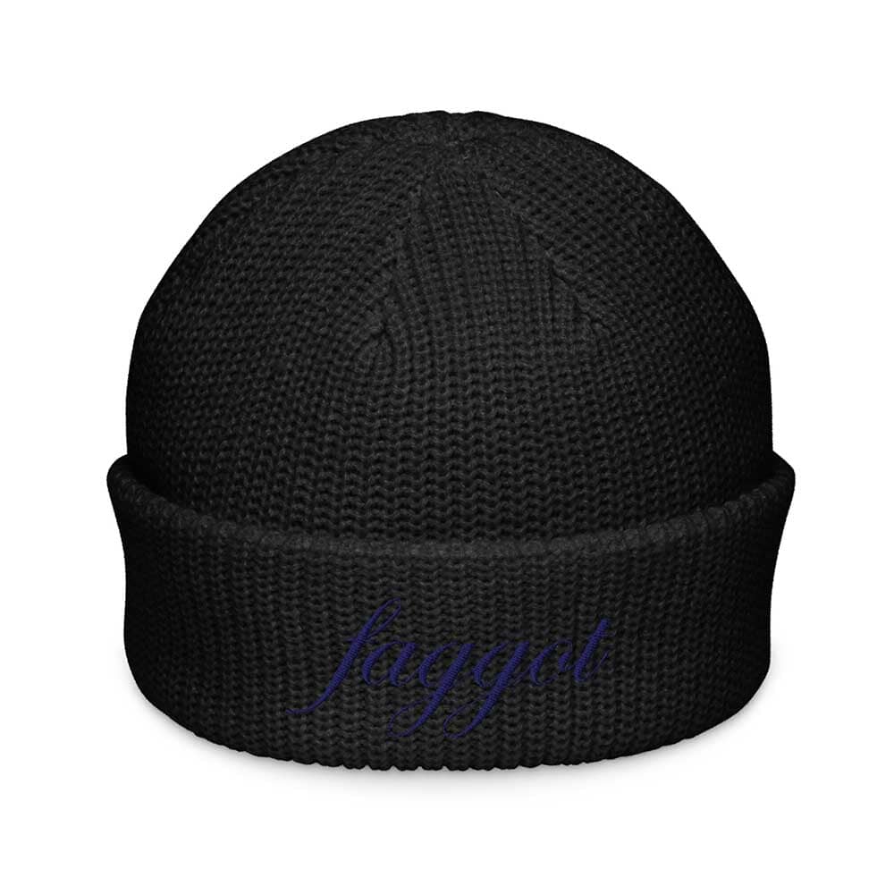 Black beanie with &