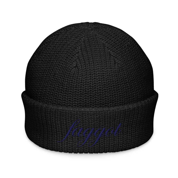 Black beanie with &