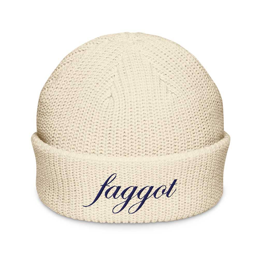 ivory beanie with &