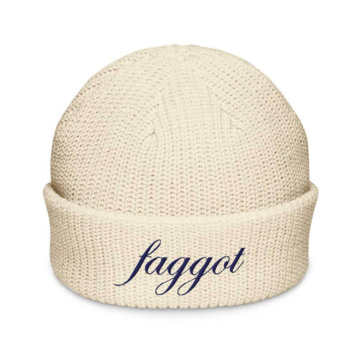 ivory beanie with &