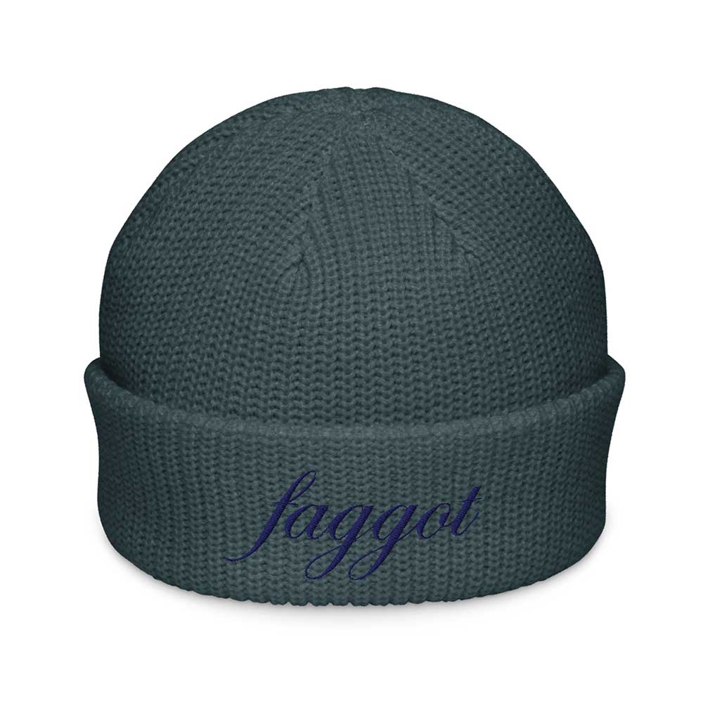 Dark green beanie with &