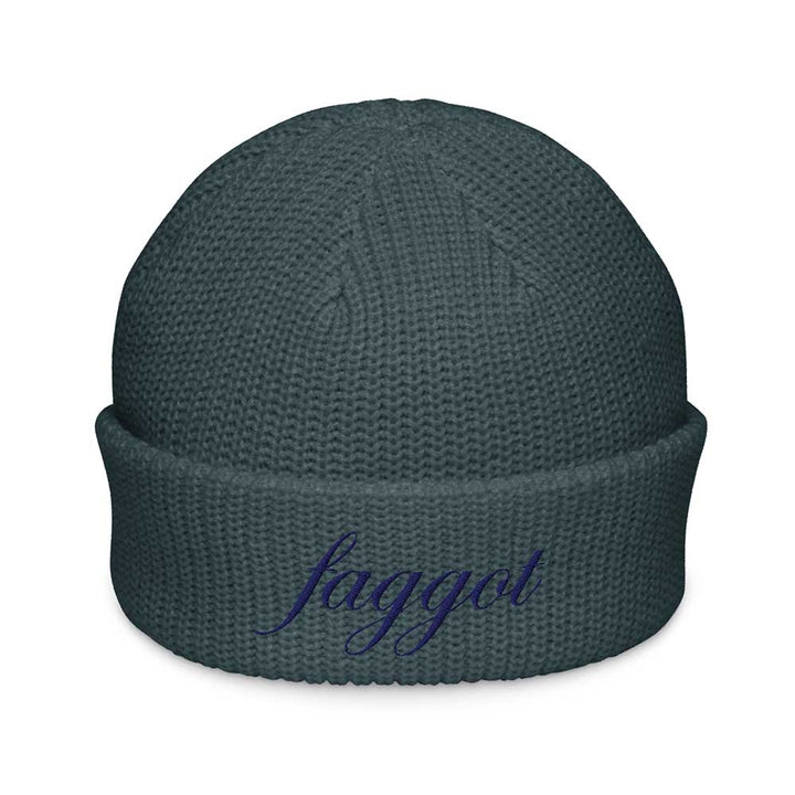 Dark green beanie with &