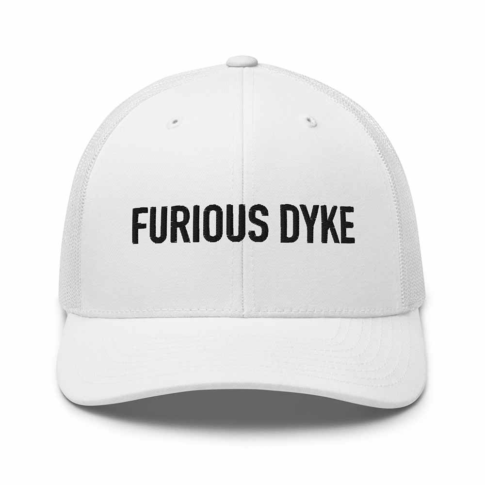 FURIOUS DYKE Trucker Mesh Snapback Hat WHITE