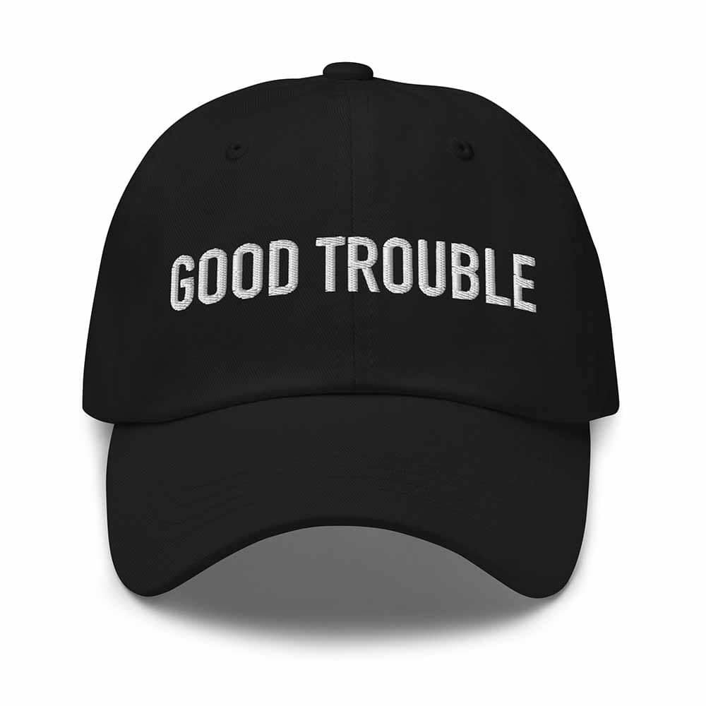 GOOD TROUBLE Trucker Mesh Snapback Hat black