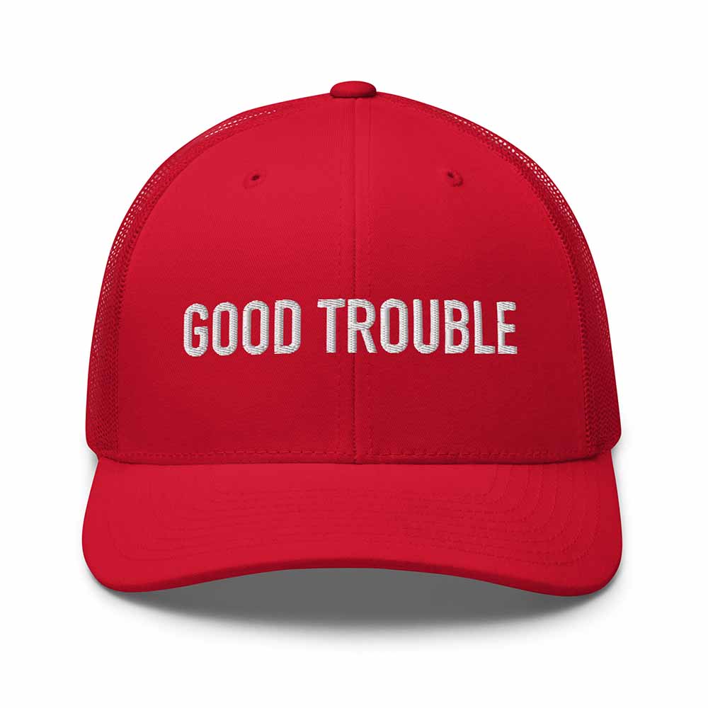 GOOD TROUBLE Trucker Mesh Snapback Hat red