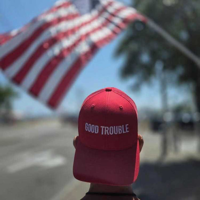 Good Trouble Trucker Mesh Snapback Hat, second view