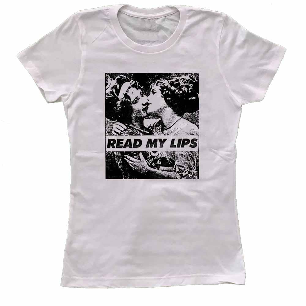 Read My Lips Vintage Gran Fury Vintage Women kissing femme white T-shirt