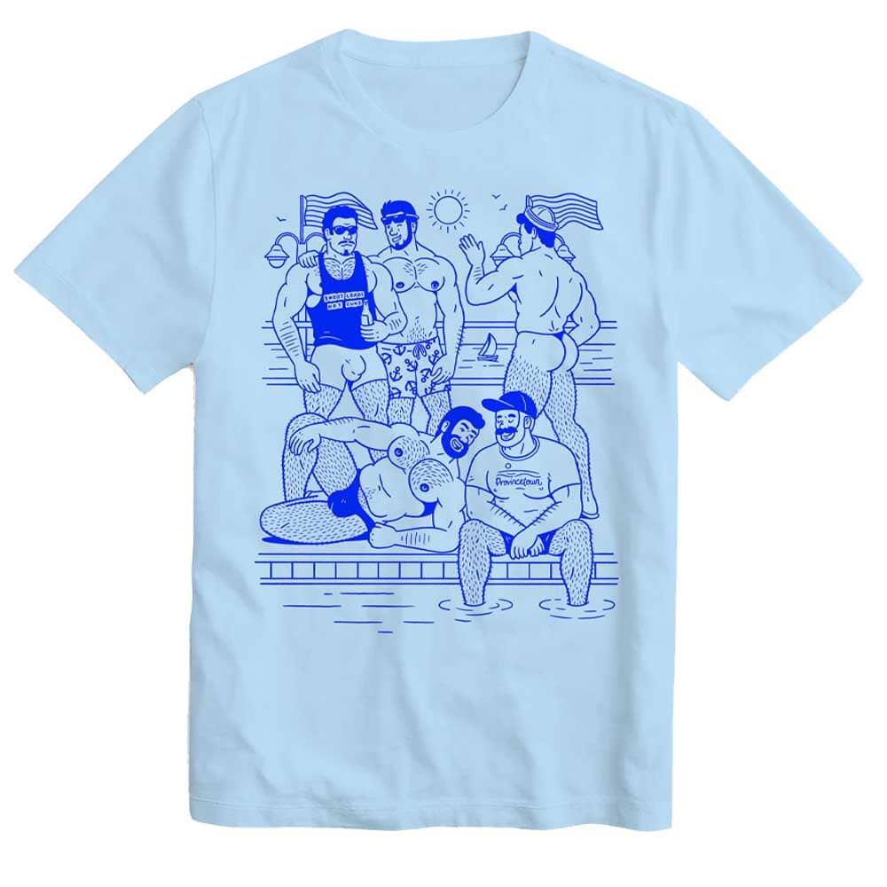 Hey Beefcake Boatslip Tea Light Blue Graphic T-shirt