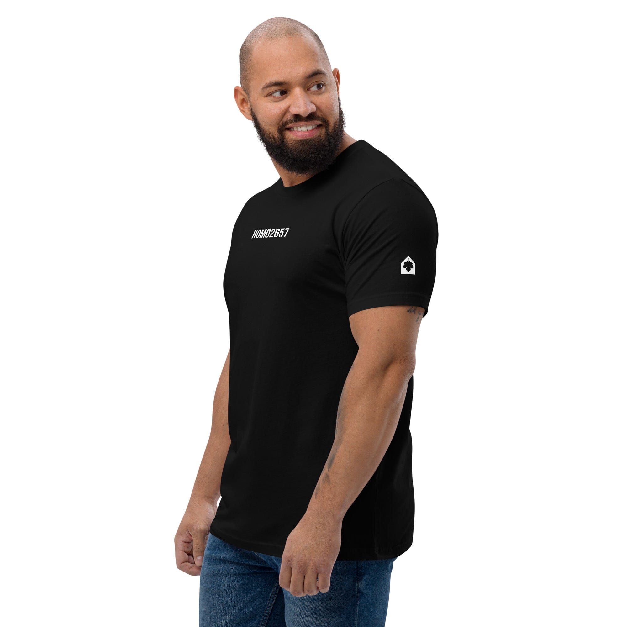 homo2657 t-shirt black short sleeve on man
