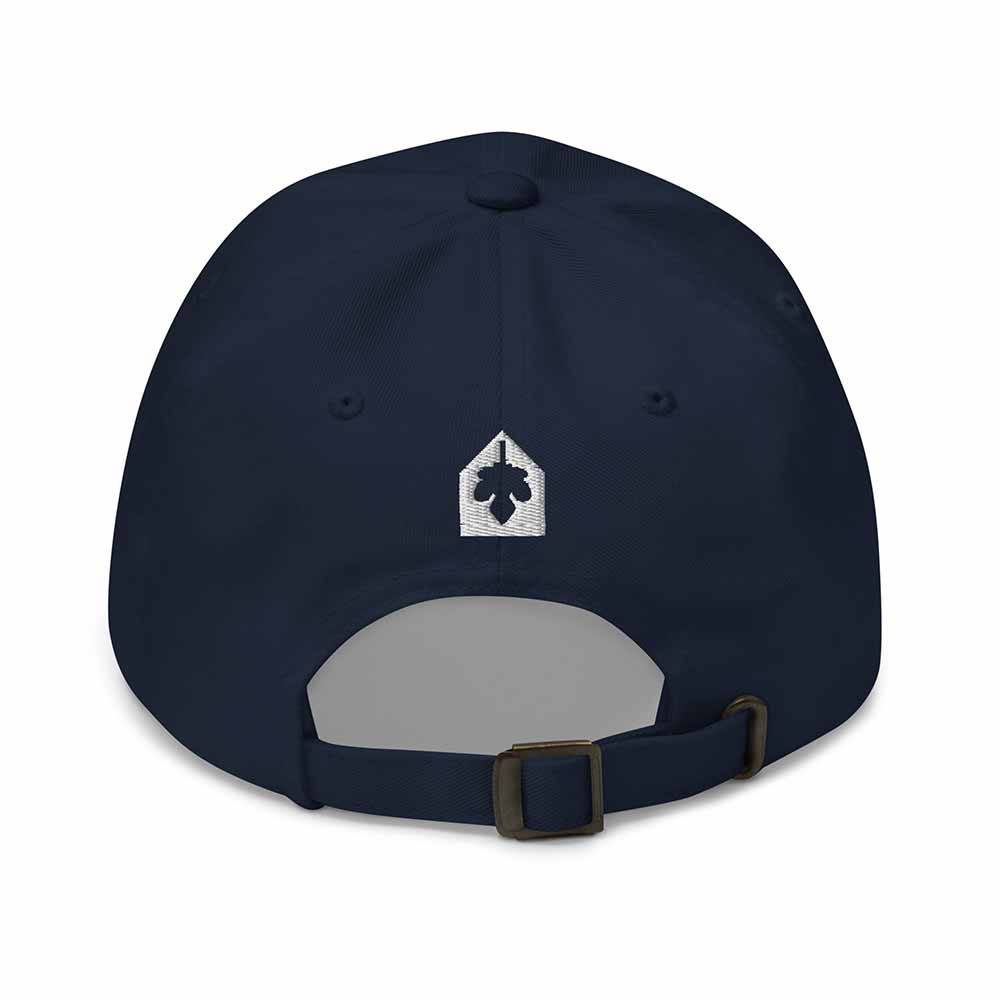 HOMO2657 Twill Dad Hat - White Embroidery on navy back