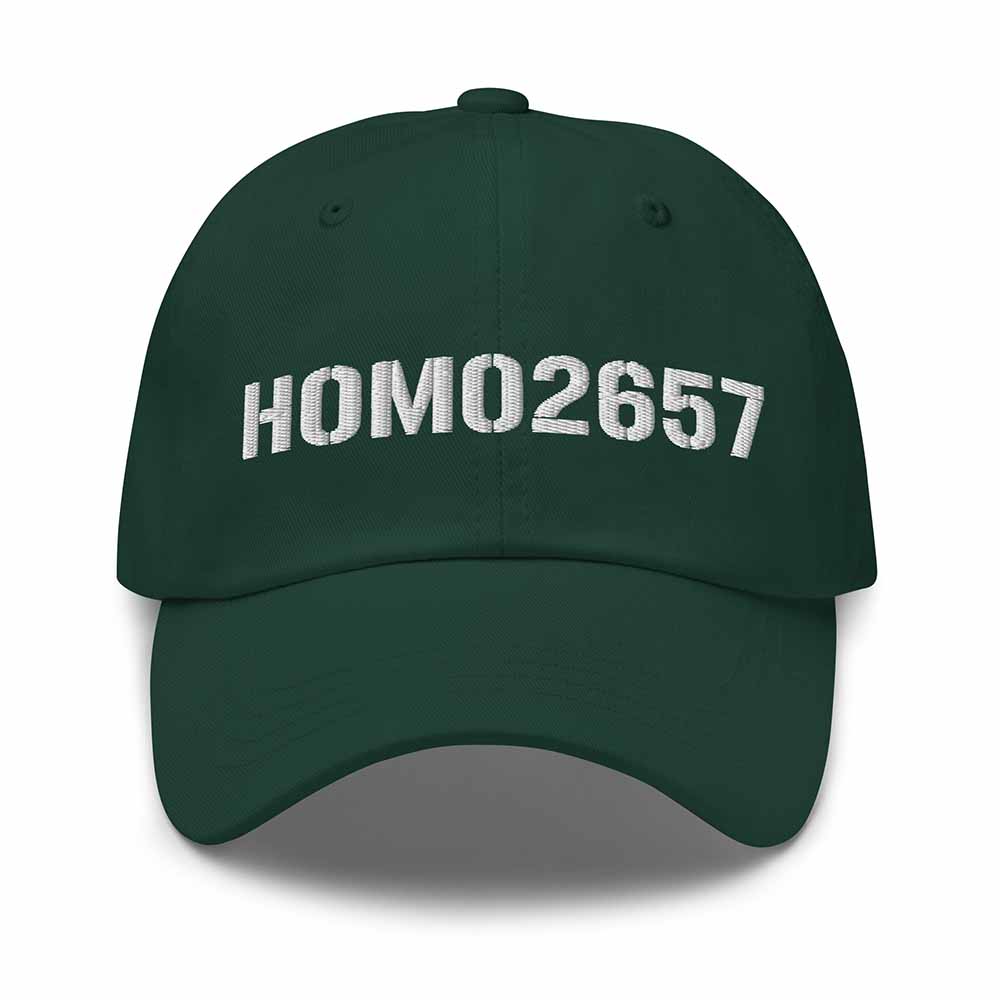 HOMO2657 Twill Dad Hat - White Embroidery on  spruce