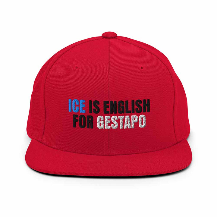 Red cap with text &