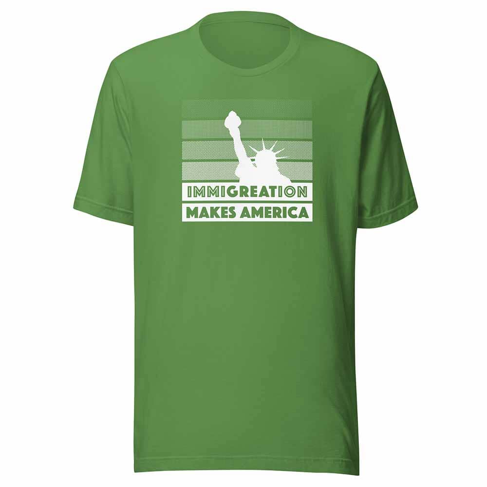Immigration makes america short sleeve t-shirt leaf green
