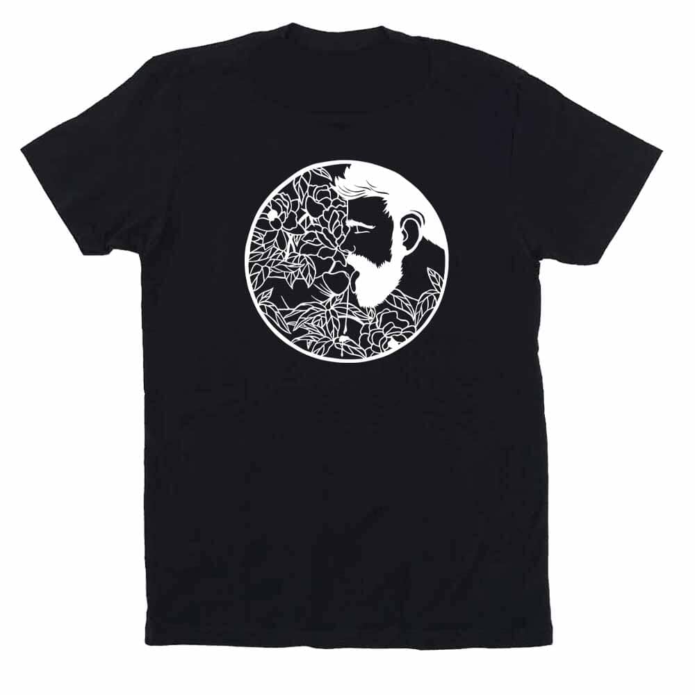 Kinky Needles Bearded Floral Nectar Black T-Shirt