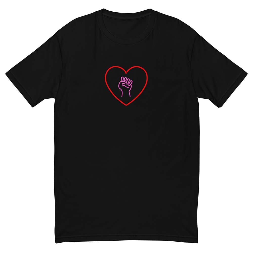 Love As Activism heart solidarity fist T-Shirt - black