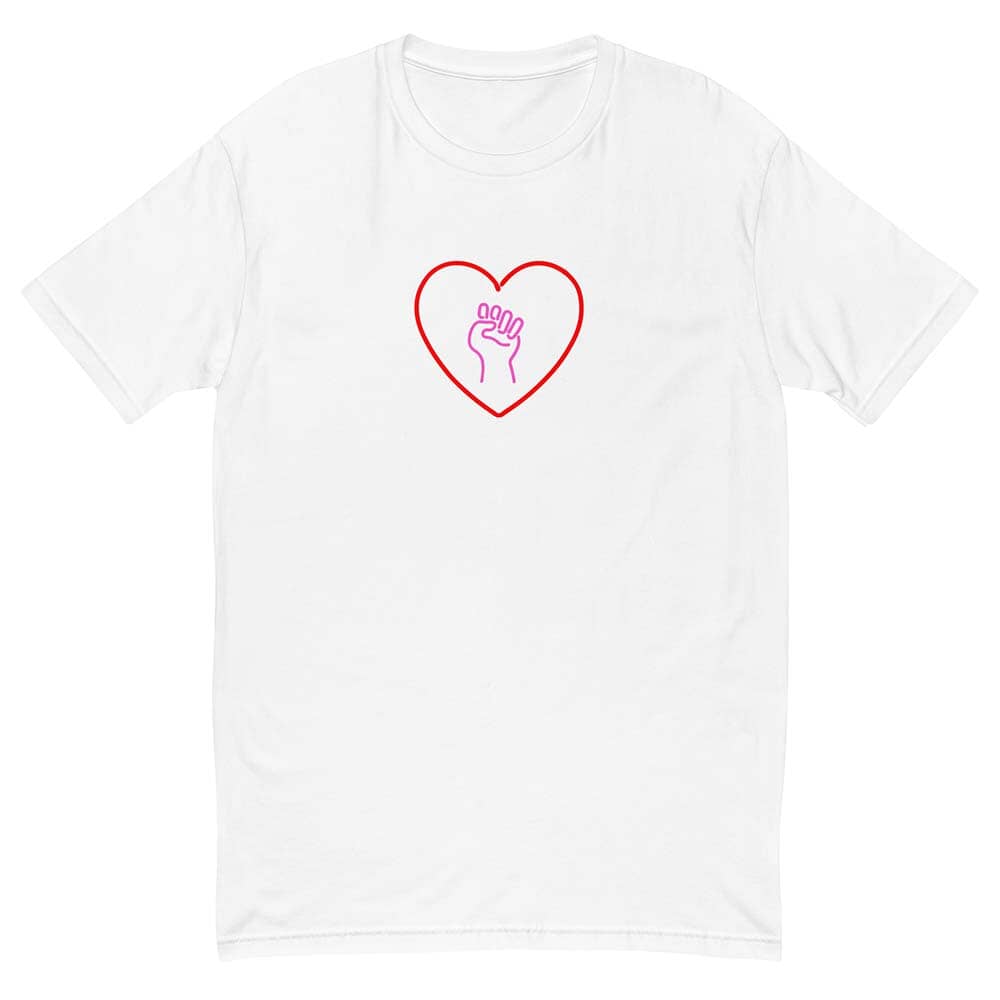 Love As Activism heart solidarity fist T-Shirt - white