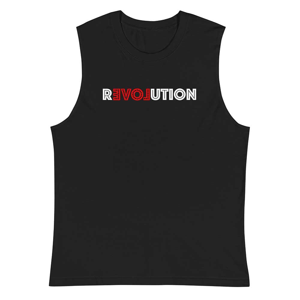Love Revolution Sleeveless T-shirt  black