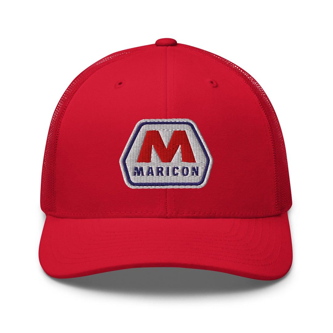 Maricon Retro Trucker Mesh Snapback Solid Red Hat