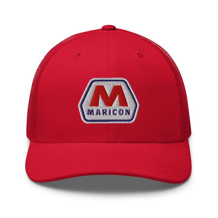 Maricon Retro Trucker Mesh Snapback Solid Red Hat
