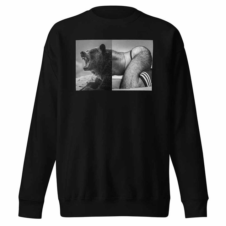 NARO PINOSA BLACK GROWLING BEAR SWEARSHIRT