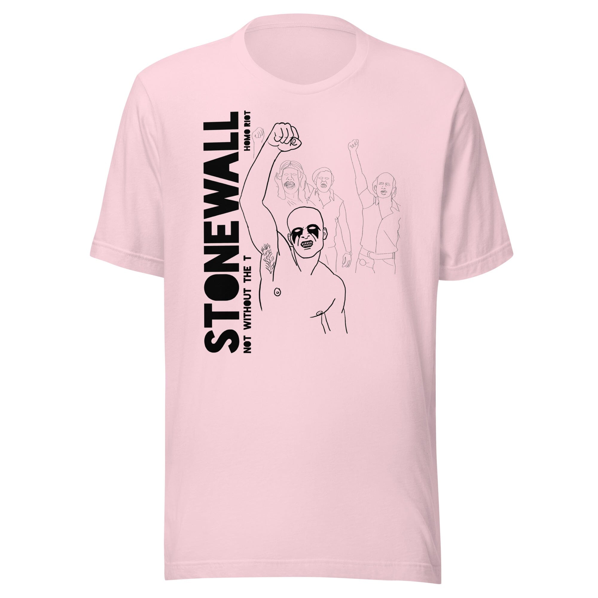 "No Stonewall without the T" HOMO RIOT T-shirt pink