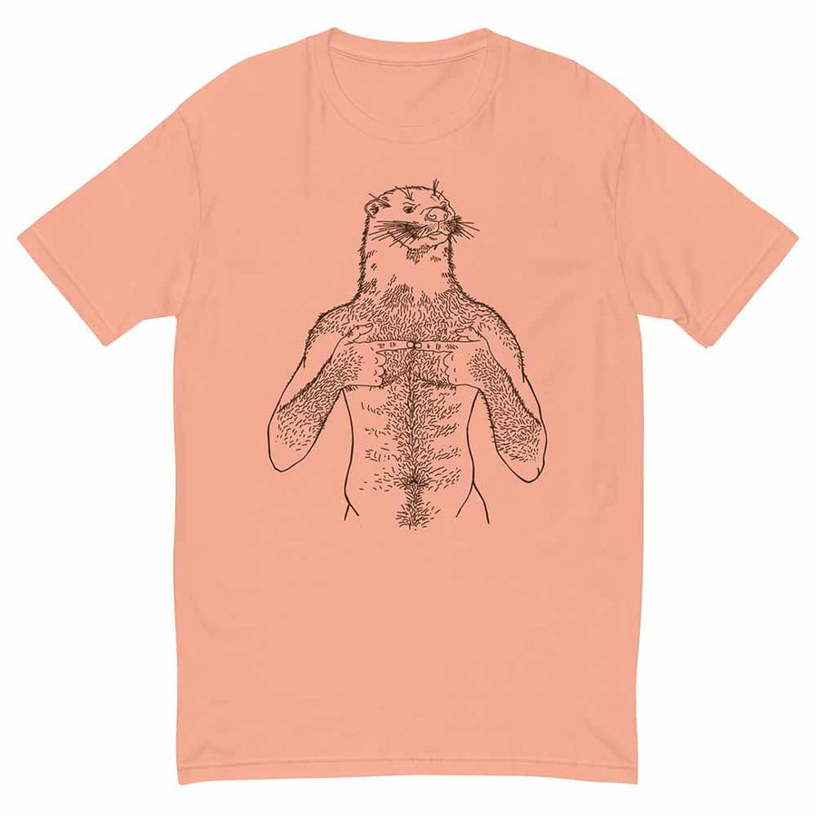 Otter Brown Print T-Shirt by Brian Kenny