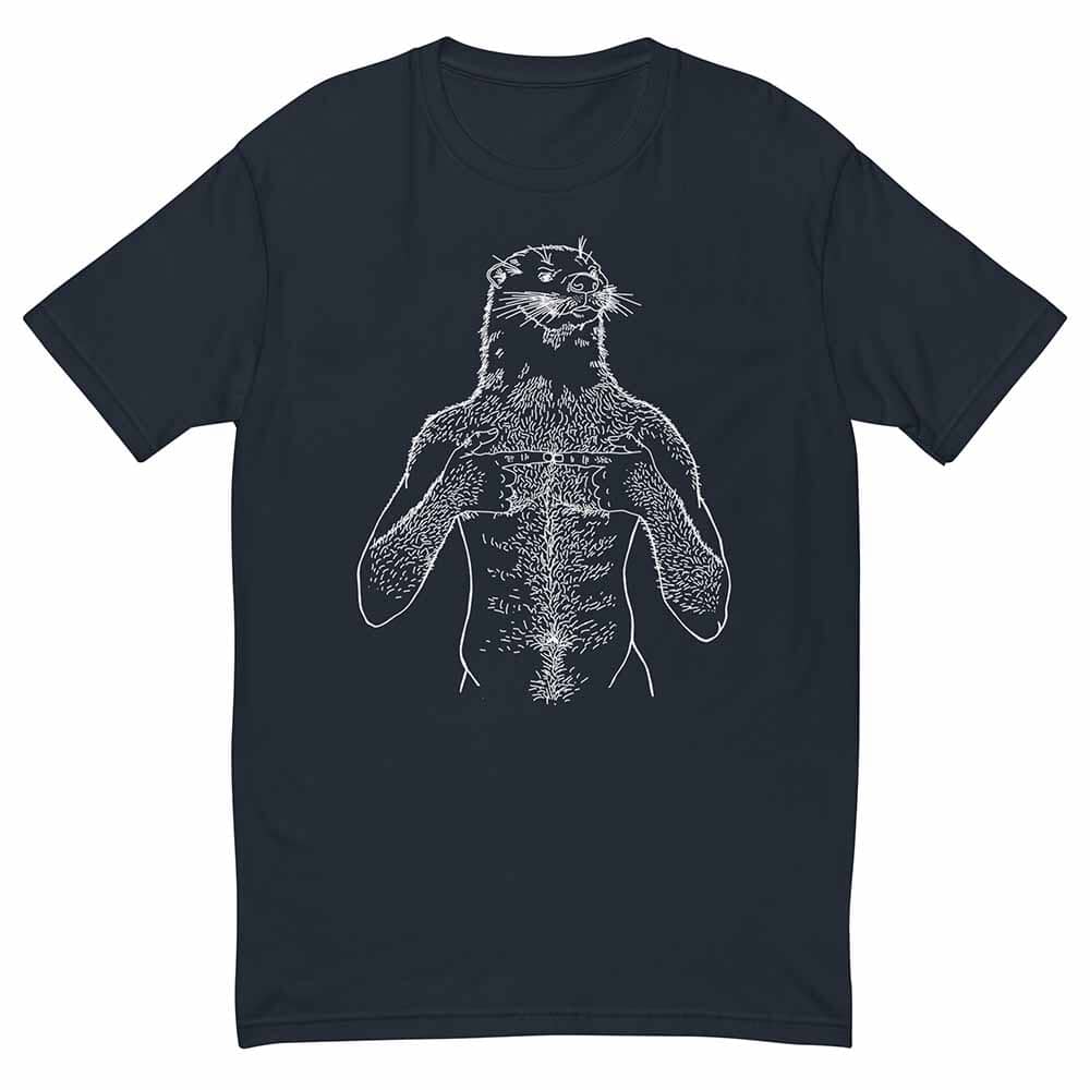 White Print brian kenny graphic Otter navy T-Shirt