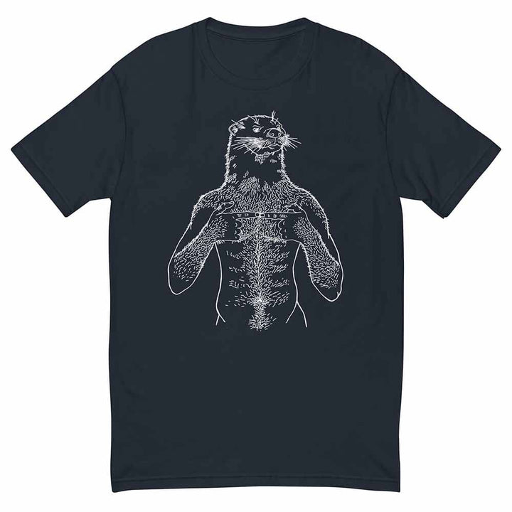 White Print brian kenny graphic Otter navy T-Shirt