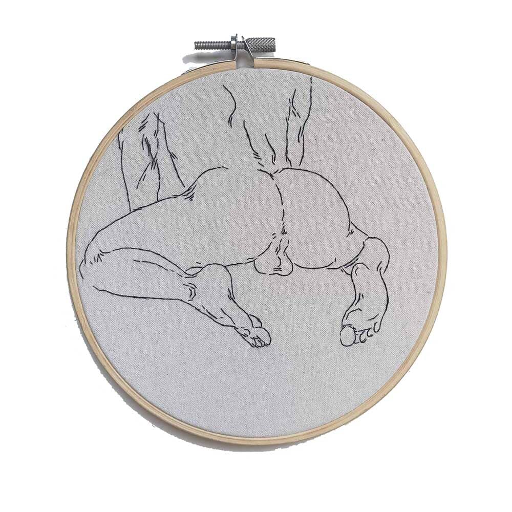 Ass at the ready original embroidery