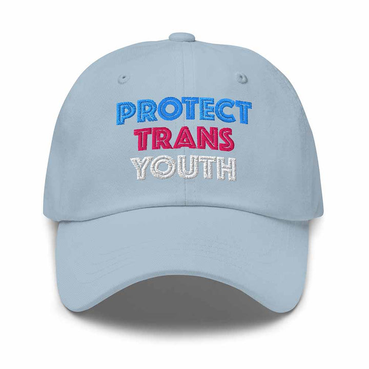 Protect Trans Youth Dad Hat light blue