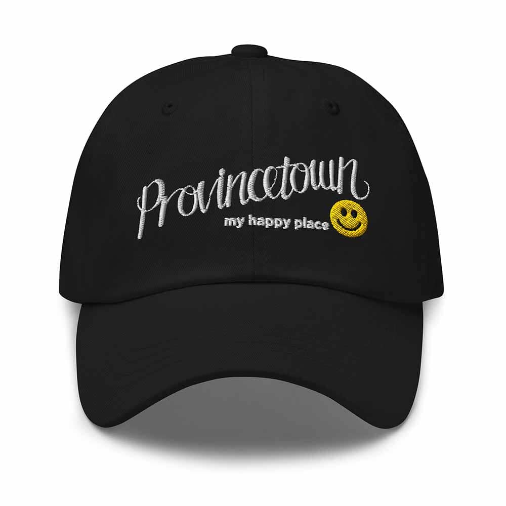 Provincetown My Happy Place Twill Dad Hat in black