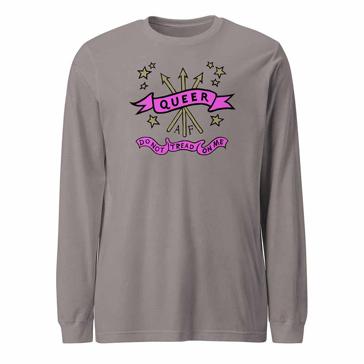 Gray long-sleeve shirt with &