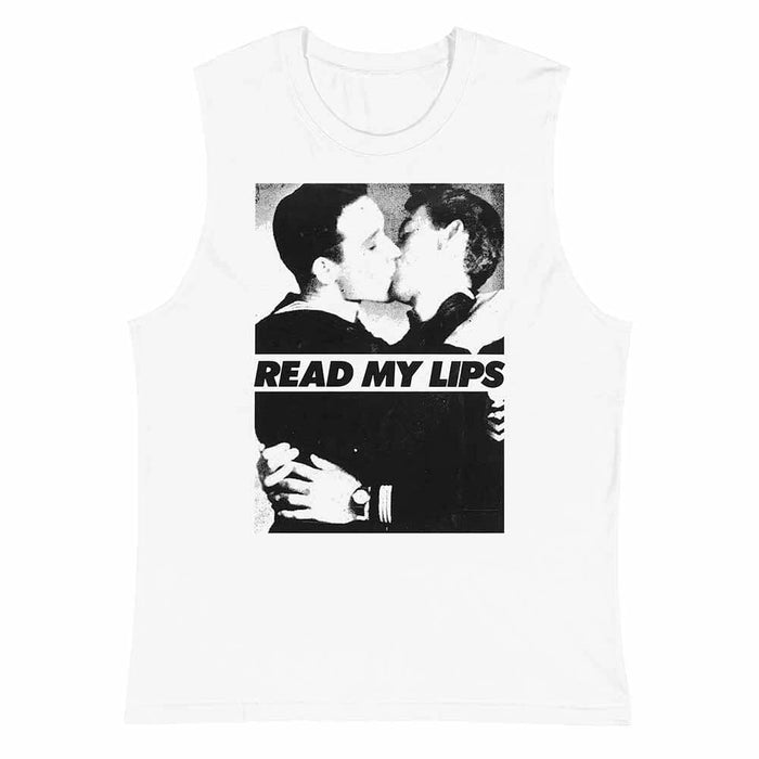 Read My Lips Men Sleeveless T-Shirt Supporting Rainbow Railroad