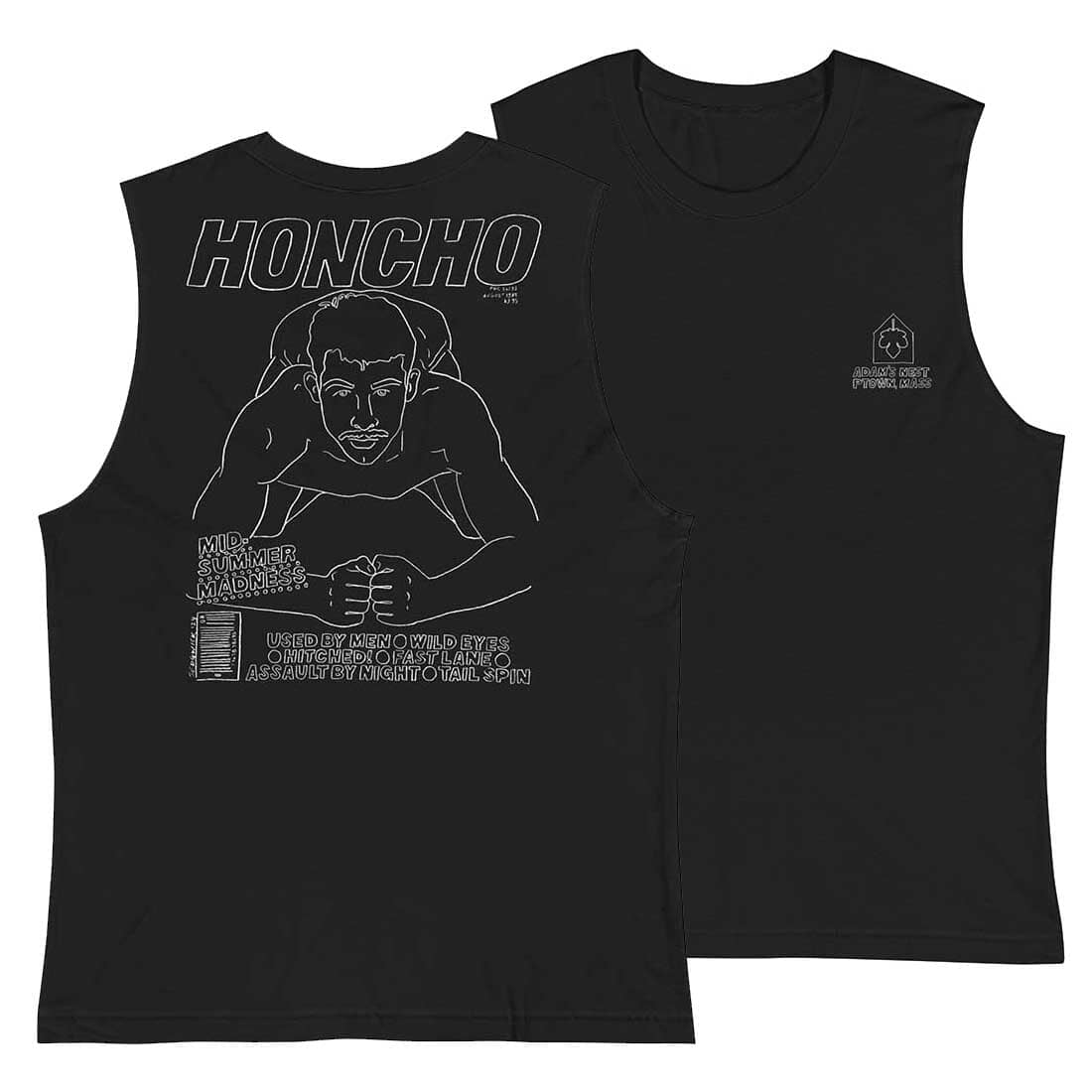 honcho man drawing  black muscle tee