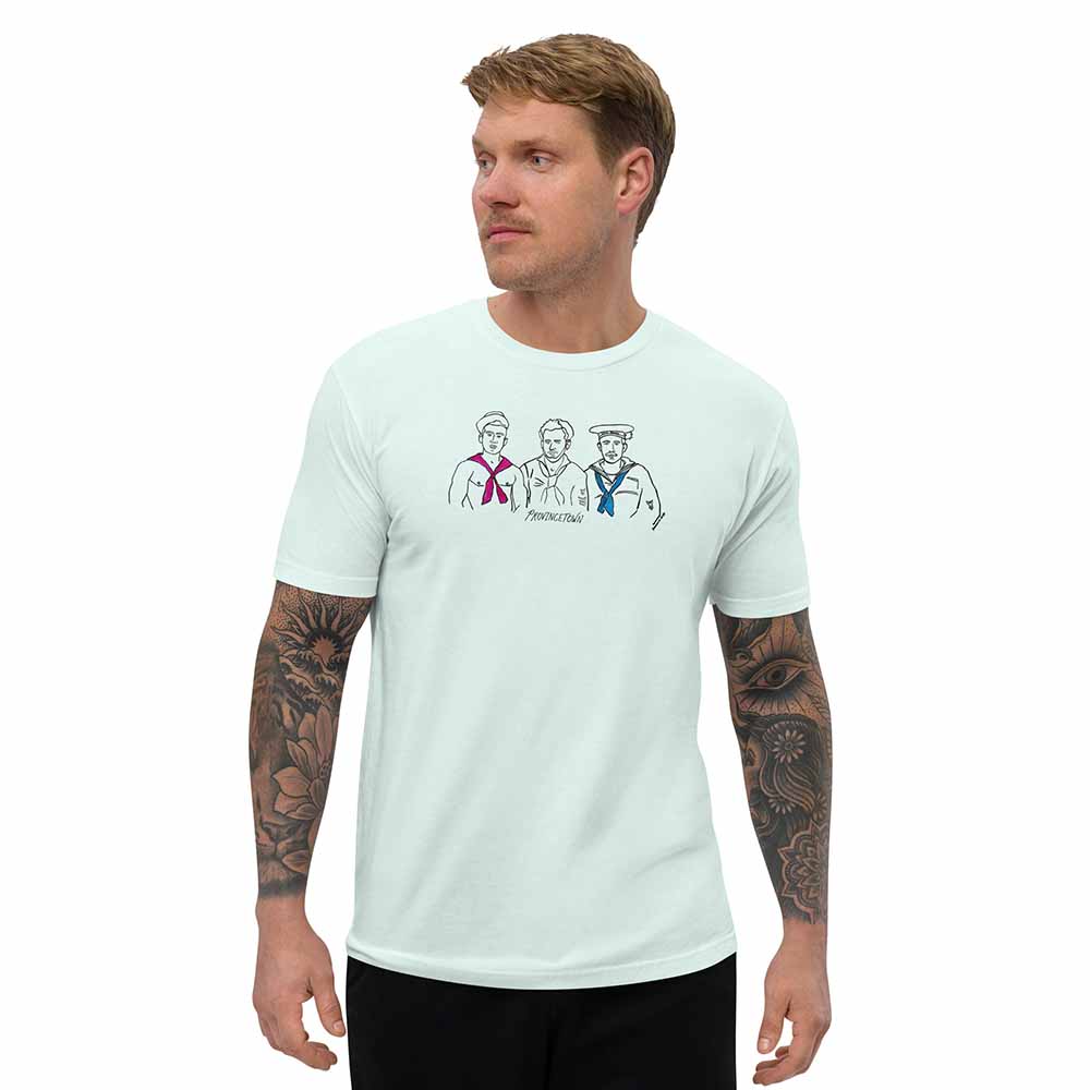Seamen Graphic t-shirt light blue on man