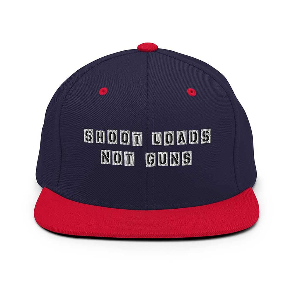 Navy and red cap with text &
