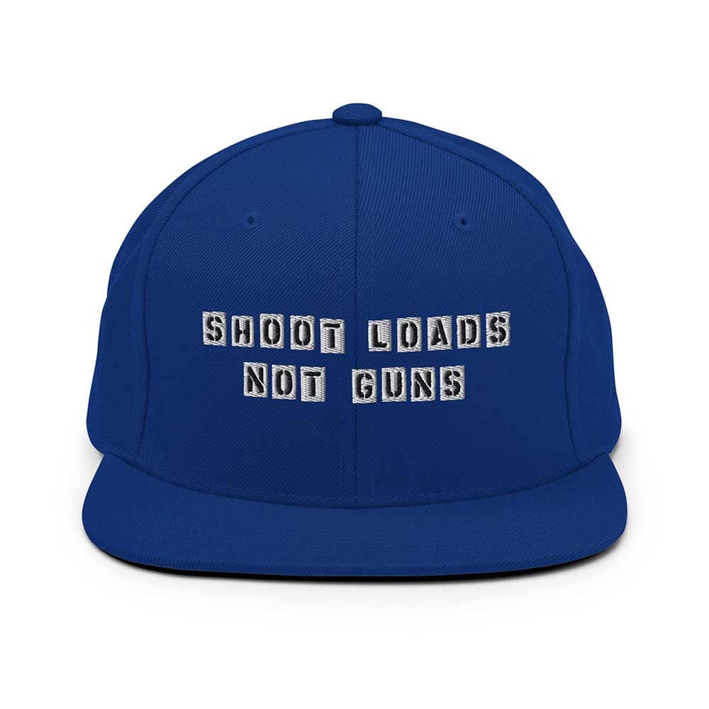 Blue cap with text &