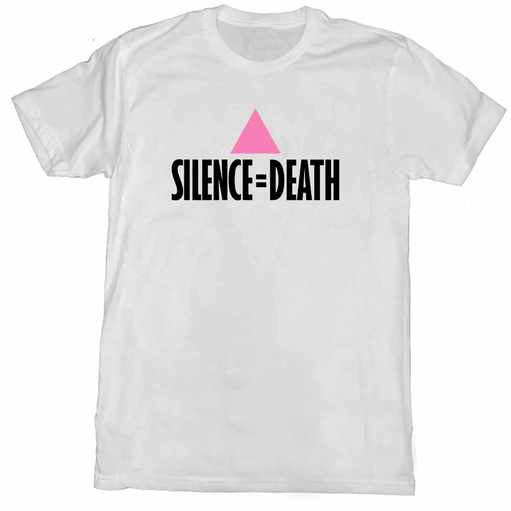 silence equals death white t-shirt