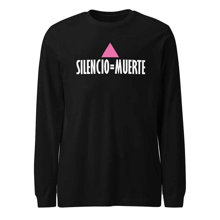 SILENCIO = MUERTE long sleeve black t-shirt