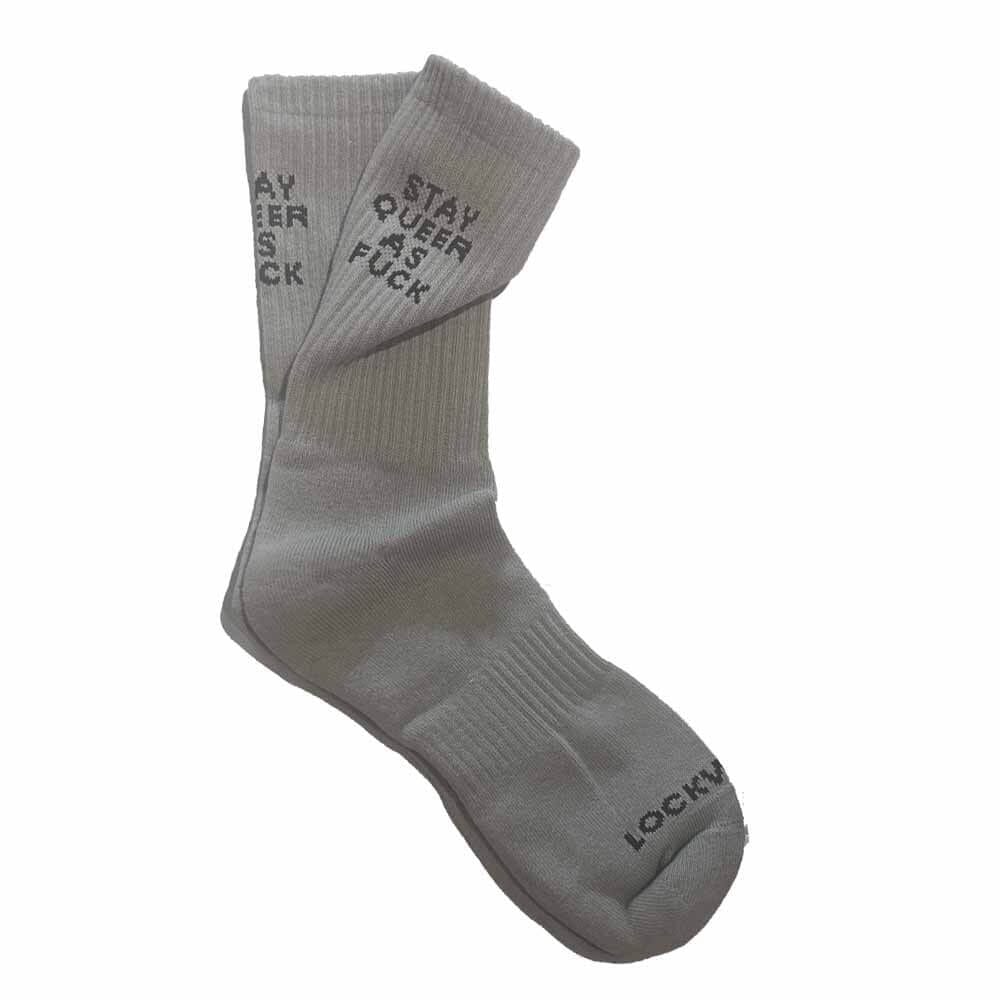 STAY QUEER AS FUCK SOCKS GREY