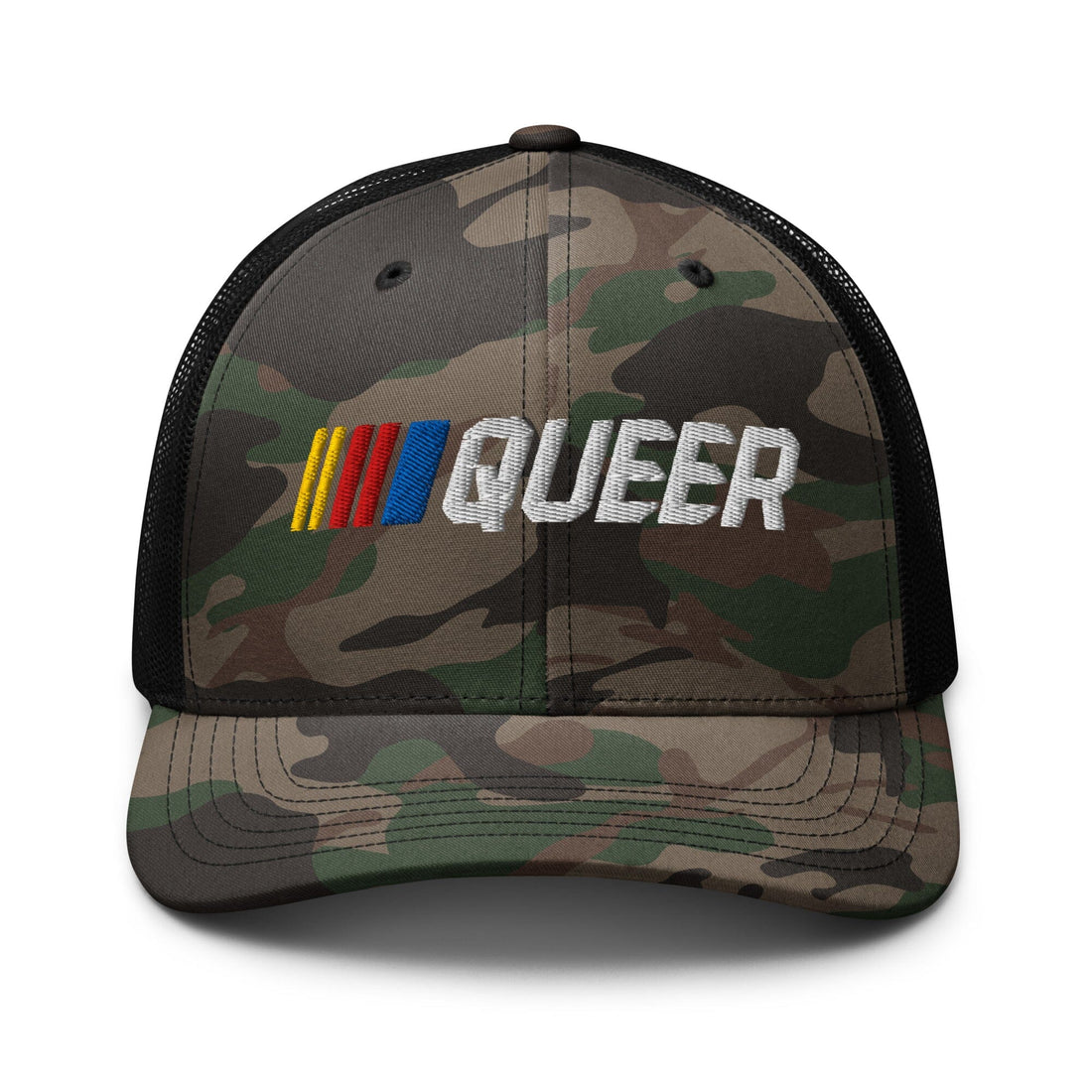 Stripe Queer Camo Mesh Snapback - Trevor Project