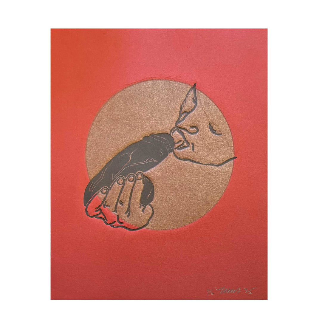 art print of a person fellating a penis