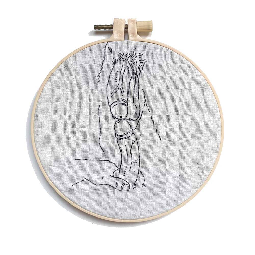 Touching Penises Original Embroidery
