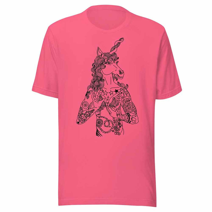 brian kenny unicorn graphic t-shirt charity pink