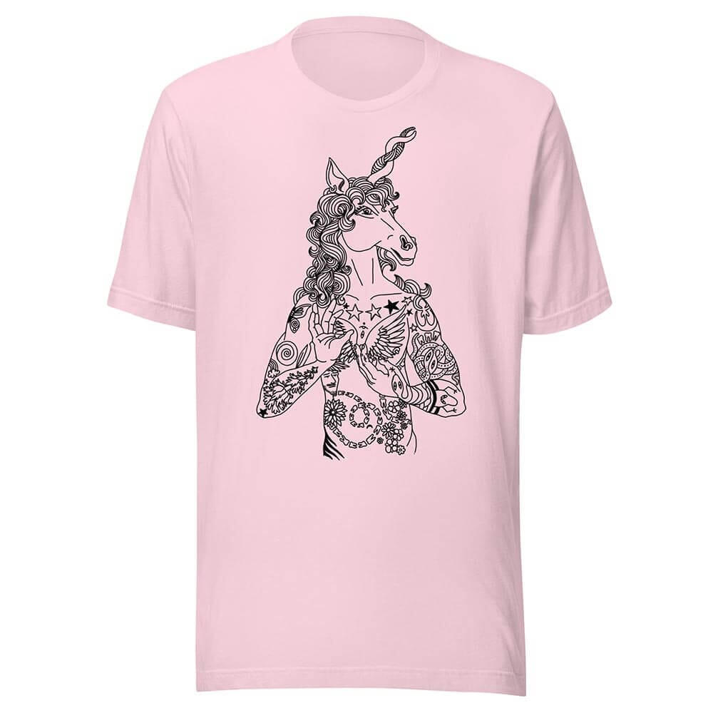 brian kenny unicorn graphic t-shirt soft pink