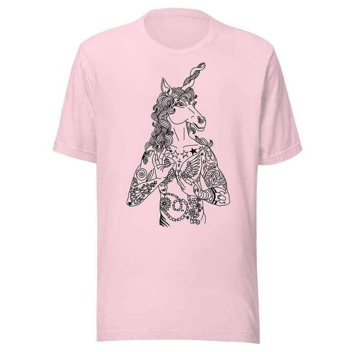 brian kenny unicorn graphic t-shirt soft pink