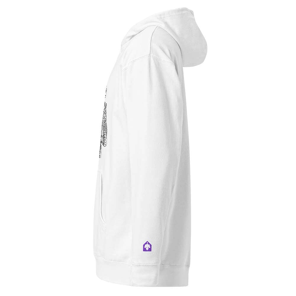 Unicorn Chakras Pullover Hooded Sweatshirt white side