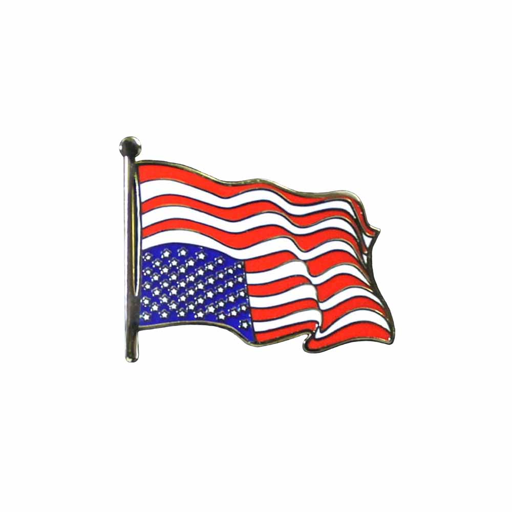 UPSIDE DOWN American flag lapel pin on a white background